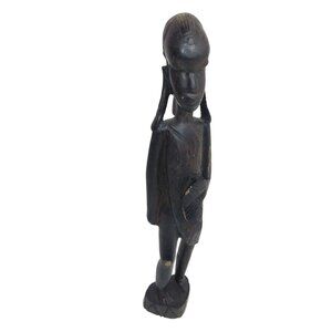 Hand-Carved African Wooden Tribal Statue Wooden Sculpture Art 11" Tall
